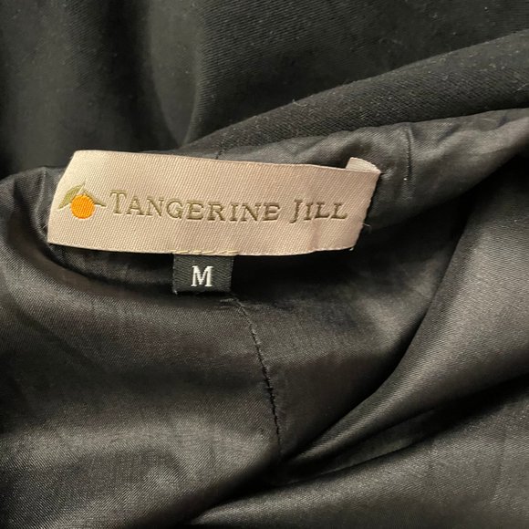 Black Coat Dress With Embroidered Trim - Picture 6 of 6